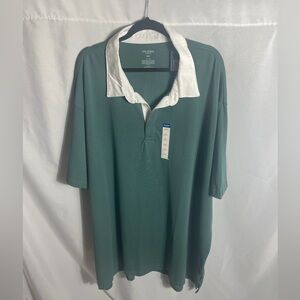 Arizona Jean Co Men’s Polo Shirt 4XLT Big & Tall Green White Collar NWT